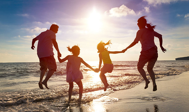 Family on the beach