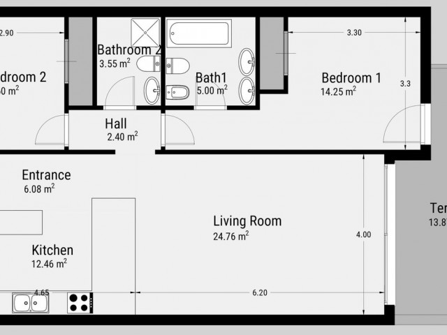 Apartamento con 2 Dormitorios  en Atalaya
