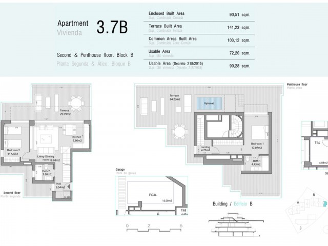 Penthouse avec 2 Chambres  à Estepona