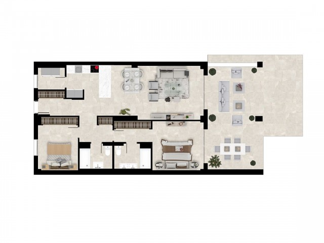 2 Sovrums Lägenhet i Atalaya