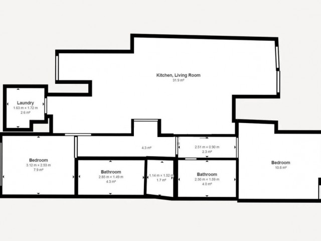 2 Schlafzimmer Apartment in Bel Air