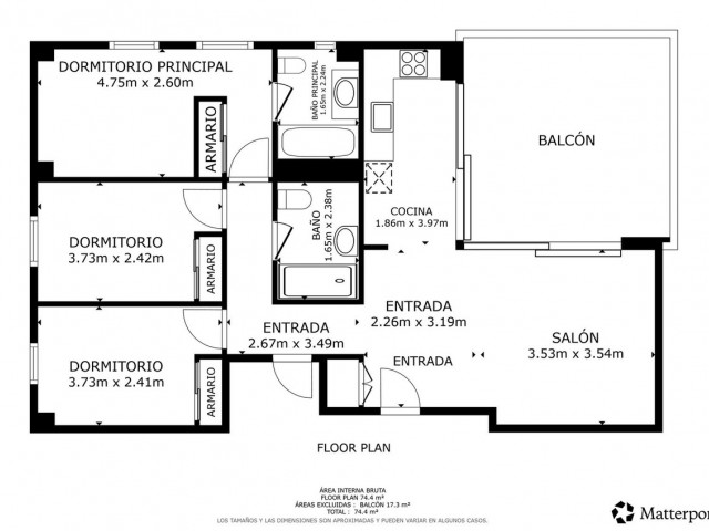 Appartement avec 3 Chambres  à Los Pacos