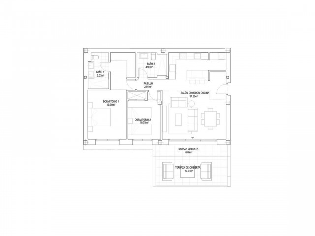 2 Sovrums Lägenhet i Casares