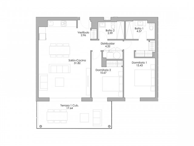 2 Bedrooms Apartment in Selwo