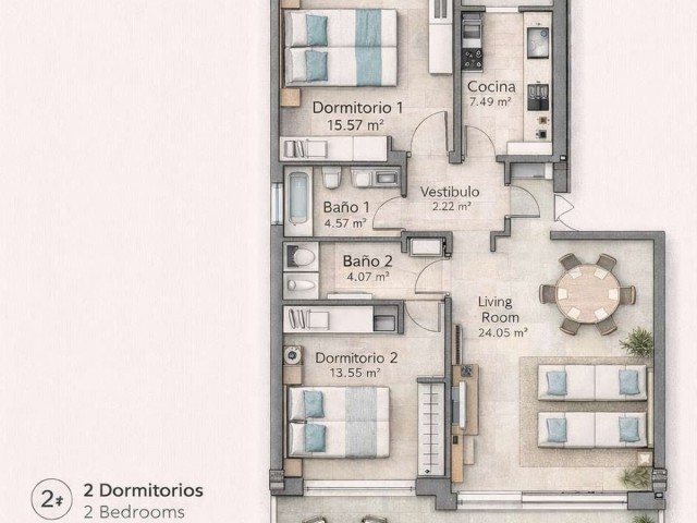 2 Bedrooms Apartment in Estepona